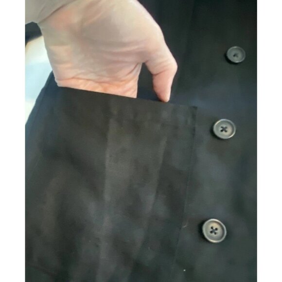 Free People Blazer Women's Black Double Breasted Linen Blend Jacket Sz XS Preppy - Picture 13 of 16